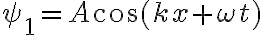 \psi_1= A\cos(kx +\omega t)