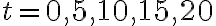 t=0,5,10,15,20